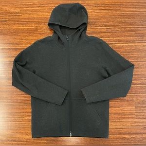 Lululemon stratum full zip hoodie in heathered black size large VGUC